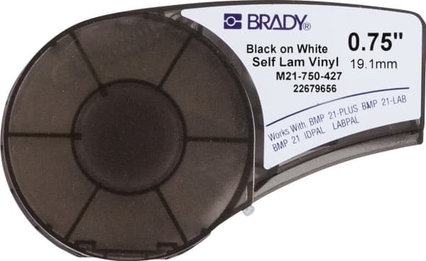 Brady B-427 - Akrylvinyl - matt - gjennomskinnelig, svart på hvitt - (1 rull(er) merkelapper - for Brady BMP21, BMP21-LAB, BMP21-PLUS; ID PAL; LABPAL
