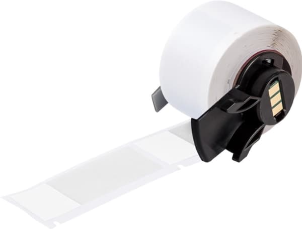 Brady M6-21-427, Transparent, White, Self-adhesive printer label, Die-cut label, Roll, Self-laminating vinyl, Thermal transfer