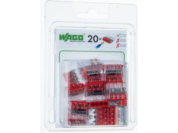 Wago Universalkontakt 4x2,5mm2 transparent rød blister 20 stk. (2273-204/0996-0020)