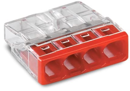 Wago Universalkontakt 4x2,5mm2 transparent rød blister 20 stk. (2273-204/0996-0020)
