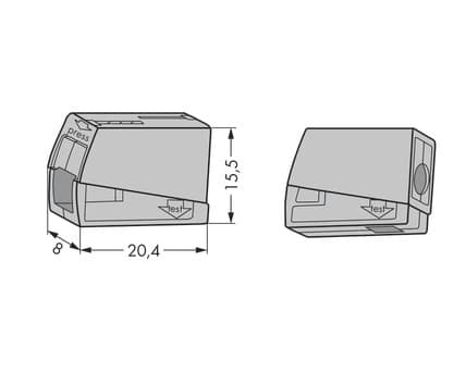 Wago 224-101, 8 mm, 20,4 mm, 15,5 mm, 400 V