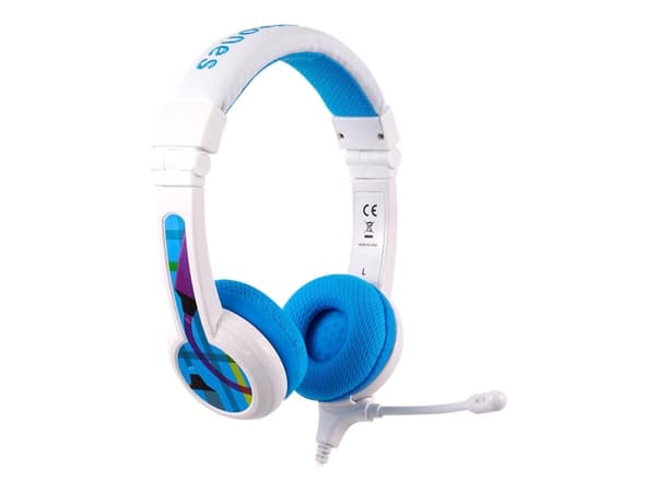 Onanoff BuddyPhones School+ - Hodesett - on-ear - kablet - 3,5 mm jakk - blå