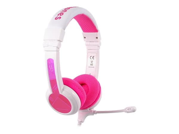 Onanoff BuddyPhones School+ - Headset - på örat - kabelansluten - 3,5 mm kontakt - rosa