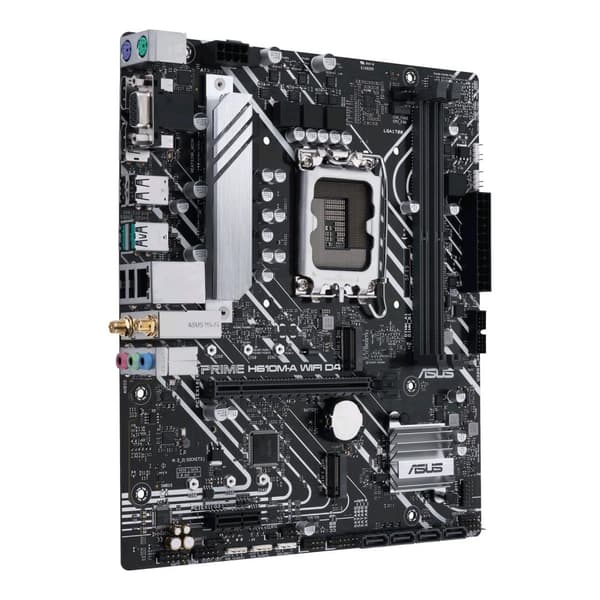 ASUS PRIME H610M-A WIFI D4 - Bundkort - micro ATX - LGA1700-stik - H610-chipsæt - USB 3.2 Gen 1, USB 3.2 Gen 2 - Gigabit LAN, Wi-Fi, Bluetooth - Indby
