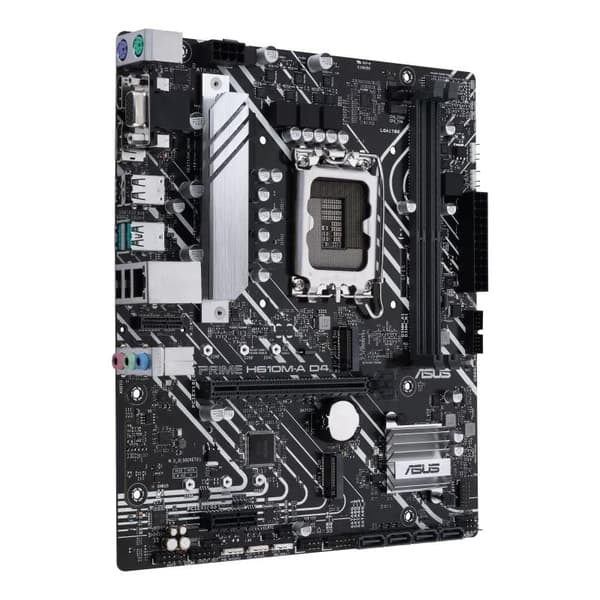 ASUS PRIME H610M-A D4-CSM - Moderkort - micro ATX - LGA1700-sockel - H610-chipset - USB 3.2 Gen 1, USB 3.2 Gen 2 - Gigabit LAN - Inbyggd grafik (CPU k