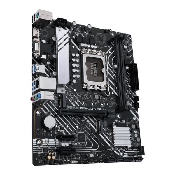ASUS PRIME B660M-K D4 - Bundkort - micro ATX - LGA1700-stik - B660-chipsæt - USB 3.2 Gen 1 - Gigabit LAN - Indbygget grafik (CPU påkrævet) - HD Audio