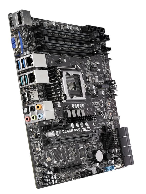 ASUS WS C246M PRO Workstation Mainboard (Micro-ATX, Intel Skylake / Skylake Refresh Series, LGA 1151-2, 4x DDR4 2666 MHz ECC, PCIe 3.0, SATA, M.2, NVM