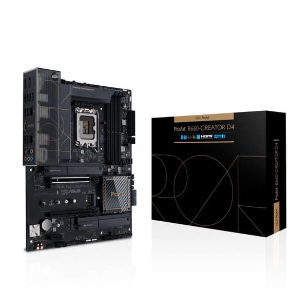 ASUS PROART B660-CREATOR D4 ATX emolevyn liitäntä 1700 USB-C/HDMI/DP (CPU vaaditaan) - HD Audio (8-kanavainen) (90MB19F0-M0EAY0)