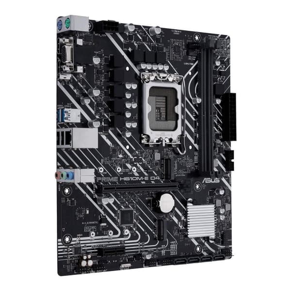 ASUS PRIME H610M-E D4-CSM - Bundkort - micro ATX - LGA1700-stik - H610-chipsæt - USB 3.2 Gen 1, USB 3.2 Gen 2 - Gigabit LAN - Indbygget grafik (CPU på