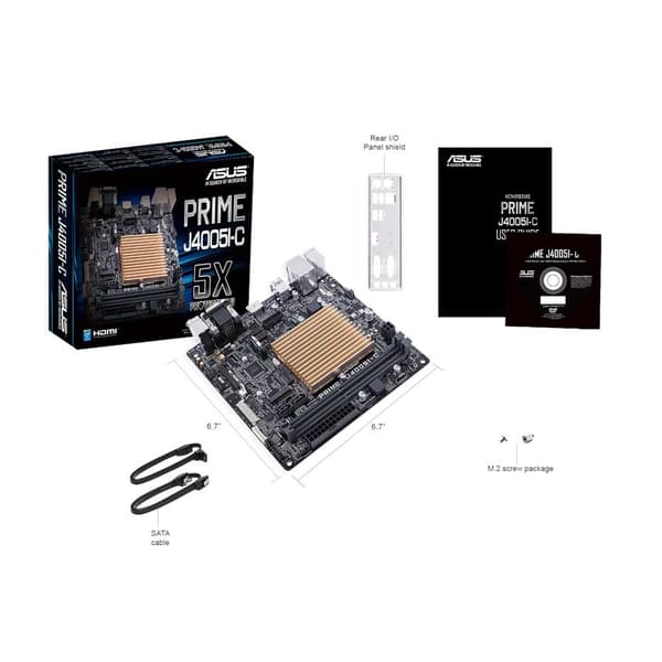 ASUS PRIME J4005I-C - Emolevy - Mini-ITX - Intel Celeron J4005 - USB 3.1 Gen 1 - Gigabit LAN - Sisäänrakennettu grafiikka - HD Audio (8ch)