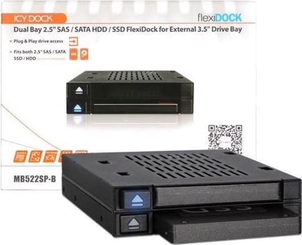 Icy Dock MB522SP-B basestation til lagerdrev Sort