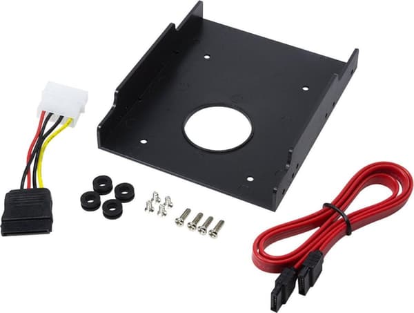2,5" SATA HDD/SSD til 3,5" slot monteringsramme inklusive kabler / sort