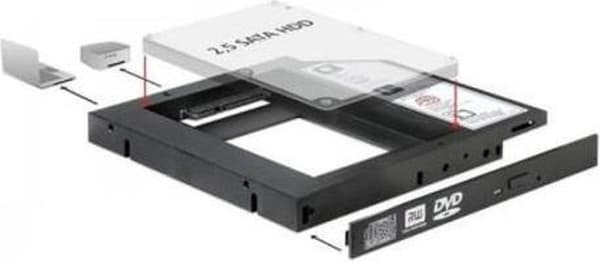 Premium 2,5'' SATA HDD/SSD til 5,25'' Slim SATA-drev (12,7 mm) caddy / sort