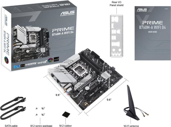 ASUS PRIME B760M-A WIFI D4 - Intel - LGA 1700 - Intel® Celeron® - Intel® Core™ i3 - Intel® Core™ i5 - Intel® Core™ i7 - Intel® Core™ i9,... - LGA 1700