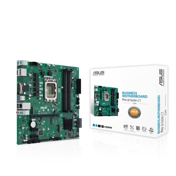 ASUS PRO B760M-CT-CSM - Intel - LGA 1700 - Intel® Celeron® - Intel® Pentium® Gold - Intel® Core™ i3 - Intel® Core™ i5 - Intel® Core™... - LGA 1700 - D