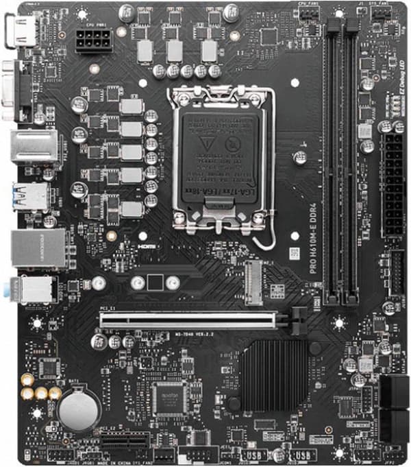 MSI PRO H610M-E DDR4 - Bundkort - micro ATX - LGA1700-stik - H610-chipsæt - USB 3.2 Gen 1 - Gigabit LAN - Indbygget grafik (CPU påkrævet) - HD Audio (