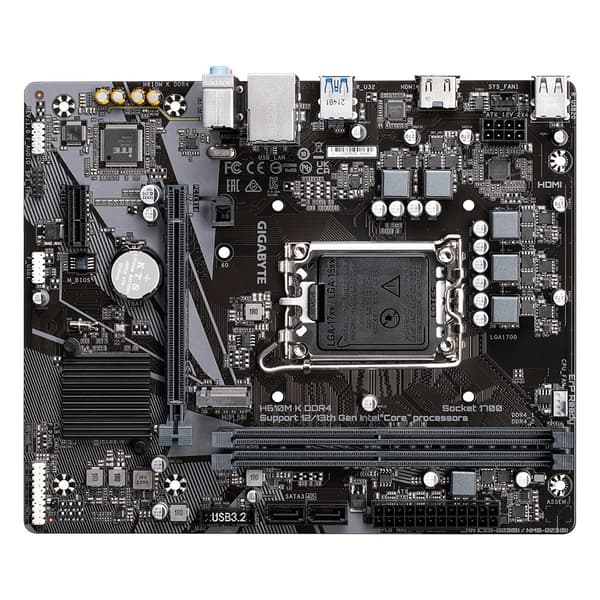 Gigabyte H610M K DDR4 1.0 - Intel - LGA 1700 - Intel® Celeron® - Intel® Core™ i3 - Intel® Core™ i7 - Intel® Core™ i9 - Intel® Pentium® Gold - DDR4-SDR