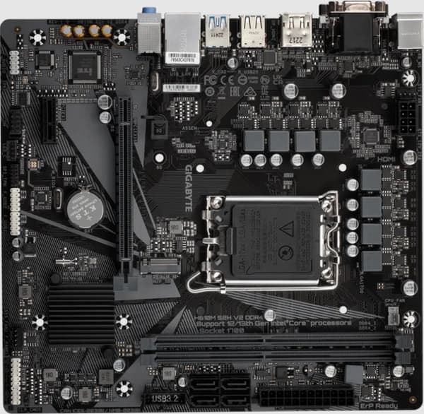 Gigabyte H610M S2H V2 DDR4 - Bundkort - Indbygget grafik (CPU påkrævet) (H610M S2H V2 DDR4)