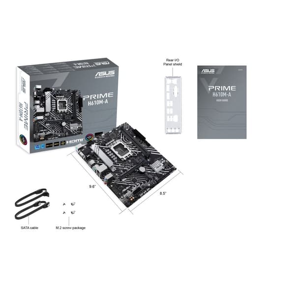 ASUS PRIME H610M-A-CSM - Intel - LGA 1700 - Intel® Celeron® - Intel® Core™ i3 - Intel® Core™ i5 - Intel® Core™ i7 - Intel® Core™ i9,... - DDR5-SDRAM -