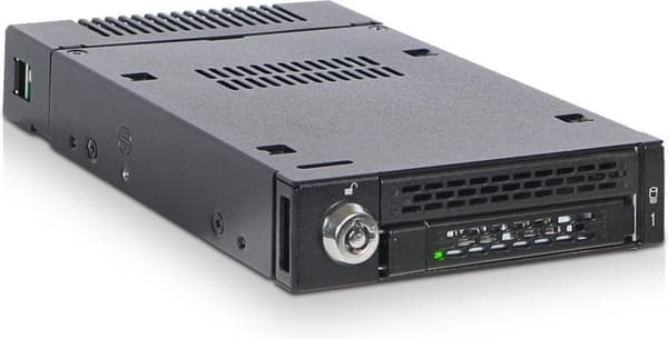 IcyDock 1xM.2 NVMe till 1x3.5 fack mobilt rack nyckellås miniSAS