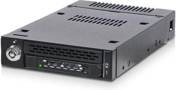 IcyDock 1xM.2 NVMe till 1x3.5 fack mobilt rack nyckellås miniSAS