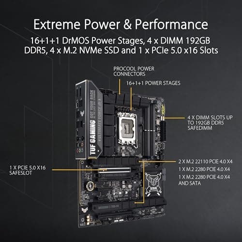 ASUS TUF Gaming Z790-PRO - AMD - LGA 1700 - Intel® Celeron® - Intel® Core™ i3 - Intel® Core™ i5 - Intel® Core™ i7 - Intel® Core™ i9,... - LGA 1700 - D