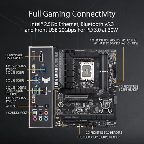 ASUS TUF Gaming Z790-PRO - AMD - LGA 1700 - Intel® Celeron® - Intel® Core™ i3 - Intel® Core™ i5 - Intel® Core™ i7 - Intel® Core™ i9,... - LGA 1700 - D