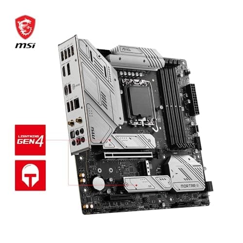 MSI MAG B760M Mortar WiFi II bundkort, mATX - Understøtter 12., 13. og 14. generation af Intel Core-processorer, LGA 1700, DDR5 7800+MHz/OC, 1x PCIe 5