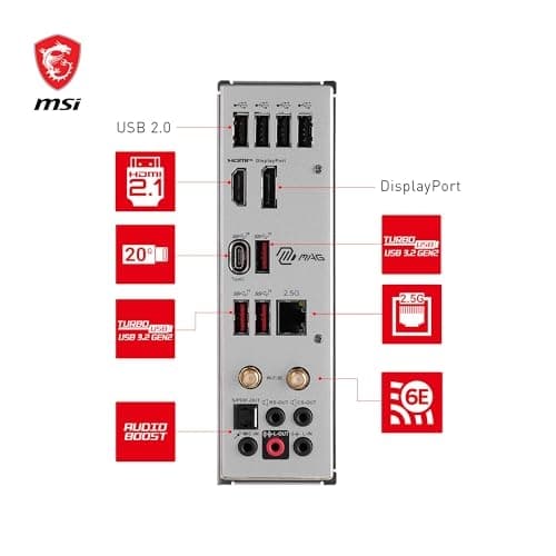MSI MAG B760M Mortar WiFi II bundkort, mATX - Understøtter 12., 13. og 14. generation af Intel Core-processorer, LGA 1700, DDR5 7800+MHz/OC, 1x PCIe 5