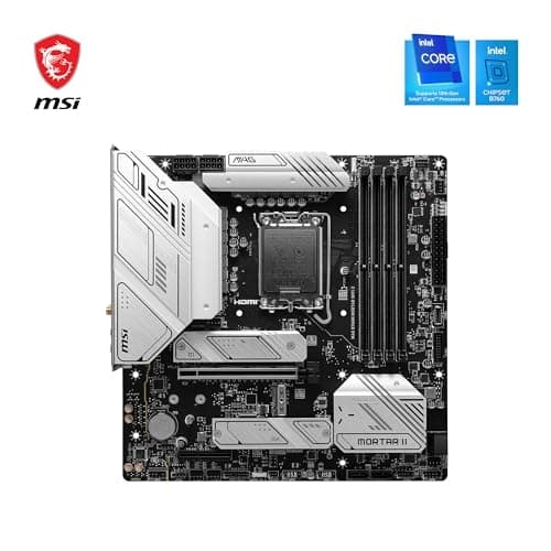 MSI MAG B760M Mortar WiFi II bundkort, mATX - Understøtter 12., 13. og 14. generation af Intel Core-processorer, LGA 1700, DDR5 7800+MHz/OC, 1x PCIe 5