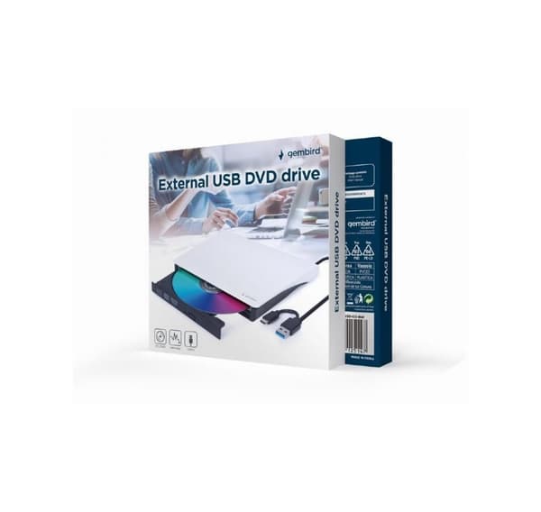 DVD rw usb3/usb-c 8x ext rtl/sort/wh dvd-usb-03-bw, Gembird