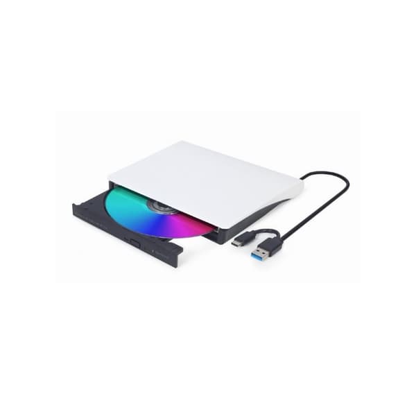DVD rw usb3/usb-c 8x ext rtl/sort/wh dvd-usb-03-bw, Gembird Sort, Hvid