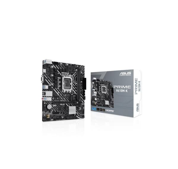 Moderkort Asus intel h610 (lga1700, micro-atx, minne ddr5, minnesplatser 2, 1xpci-express 3.0 1x, 1xpci-express 4.0 16x, 1xm.2)
