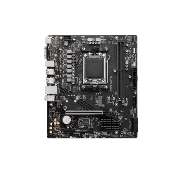 Moderkort MSI AMD B650 (SAM5, Micro-ATX, Minne DDR5, Minnesplatser 2, 1xPCI-Express 3.0 1x, 1xPCI-Express 4.0 16x, 1xM.2)