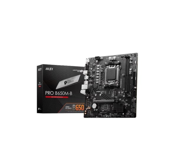 Moderkort MSI AMD B650 (SAM5, Micro-ATX, Minne DDR5, Minnesplatser 2, 1xPCI-Express 3.0 1x, 1xPCI-Express 4.0 16x, 1xM.2)