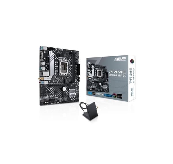 Hovedkort, Asus, intel h610 (lga1700, micro-atx, minne ddr4, minnespor 2, 1xpci-express 3.0 1x, 1xpci-express 4.0 16x, 2xm.2)