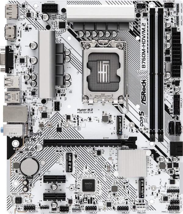 ASRock - B760M-HDV/M.2 moderkort - Intel 12:e/13:e generationen - DDR5 - Micro ATX
