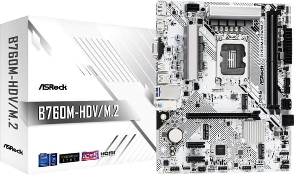 ASRock - B760M-HDV/M.2 moderkort - Intel 12:e/13:e generationen - DDR5 - Micro ATX