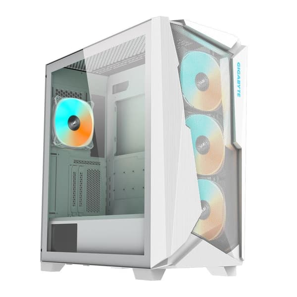 Case c301gw v2 (miditower, kotelotuotteen läpinäkyvä paneeli, ei sisälly, atx, eatx, microatx, miniitx), Gigabyte Valkoinen