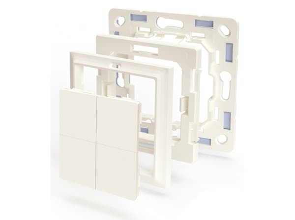 Shelly BLU Wall Switch 4, Knappar, Elfenben, Plast, Bluetooth Low Energy (BLE), 2400 - 2483.5 MHz, 10 m