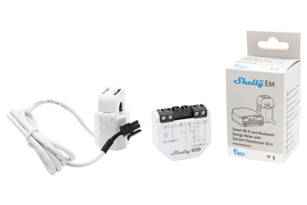 Shelly uppoasennettava EM Gen3 sis. 1x 50A pääte Sähkömittari Mittaustoiminto WLAN