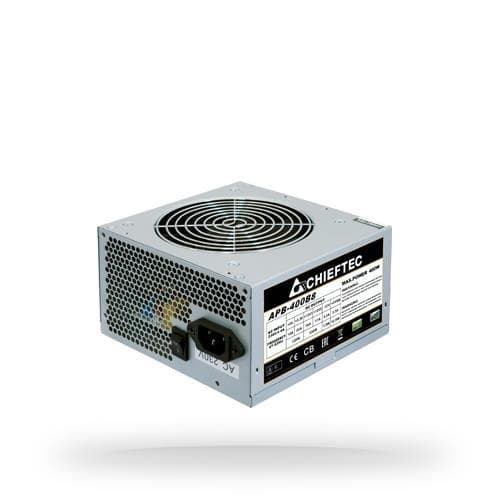 Strømforsyning 400 watt (pfc aktiv, apb-400b8), Chieftec Sølv