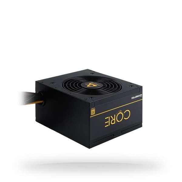 Strømforsyning 600 watt (effektivitet 80 pluss gull, pfc active, bbs-600s), Chieftec Sort