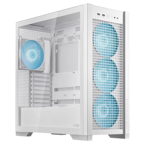 Case tuf gaming gt302 argb (miditower, case-produktet har gennemsigtigt panel, atx, eatx, microatx, miniitx), Asus Hvid