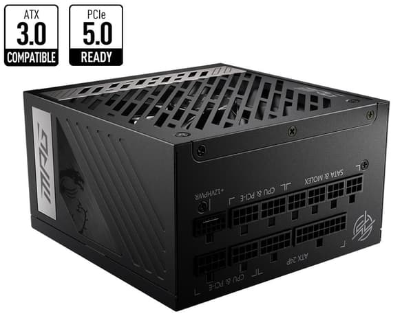 Power supply  1000 watts (efficiency 80 plus gold, pfc active, mpga1000gPCie5), Msi Sort