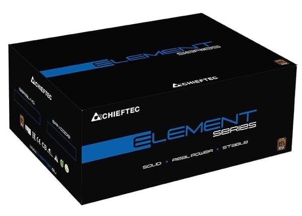Strømforsyning 600 watt (effektivitet 80 pluss bronse, pfc active, elp-600s), Chieftec