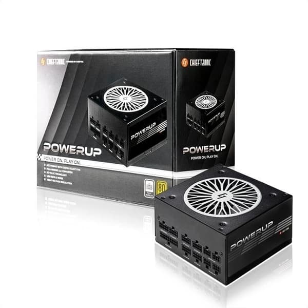 Strømforsyning 850 watt (effektivitet 80 pluss gull, pfc active, gpx-850fc), Chieftec