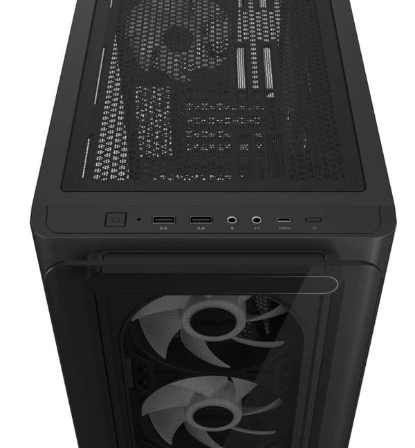 Etui a23 plus (miditower, etuiet har gennemsigtigt panel, microatx, miniitx, farve sort, a23plustg/argbblack), Asus