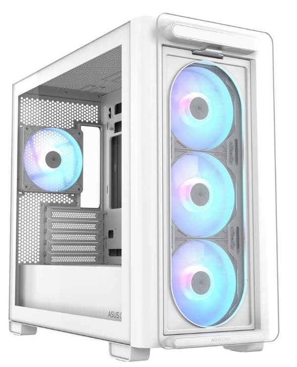Case ASUS A23 PLUS (MidiTower, Case product features Transparent panel, MicroATX, MiniITX, Colour White, A23PLUSTG/ARGBWHITE) Hvid