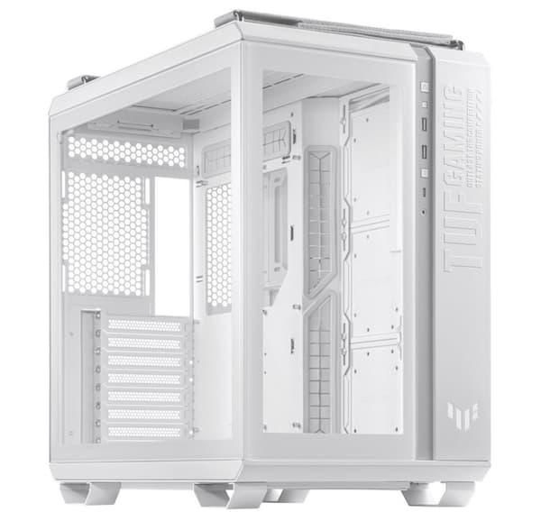 Kotelo, Asus, tuf gaming gt502 (miditower, kotelotuotteessa läpinäkyvä paneeli, ei mukana, atx, microatx, miniitx) Valkoinen